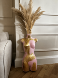 Gold Leaf Pampas Torso - Pink