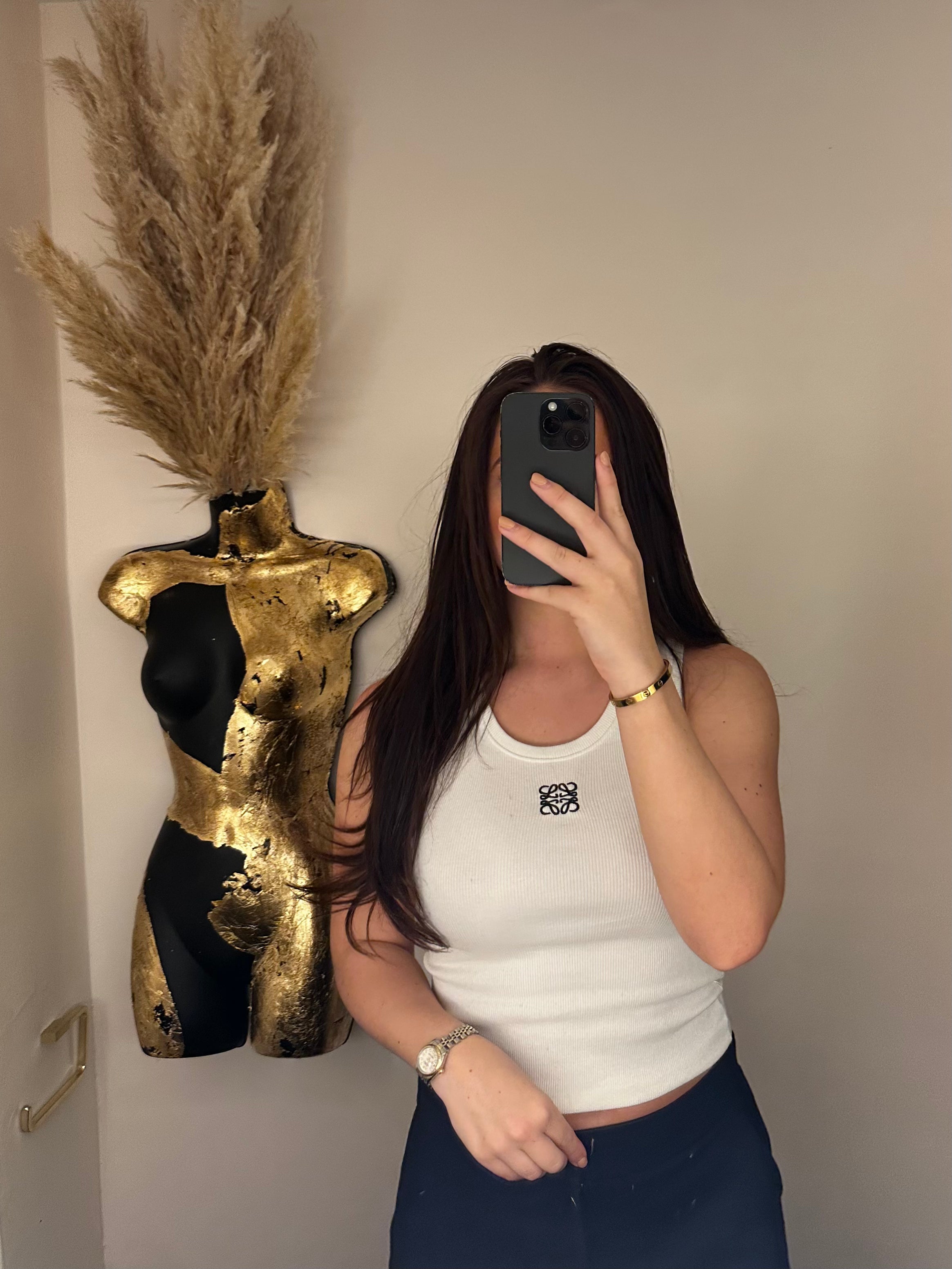 Gold Leaf Pampas Torso - Black